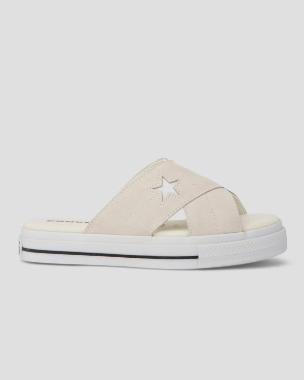 Converse One Star Suede Sandal Beige Sko Danmark - Converse Slip On Sneakers Dame - 28609QVNW